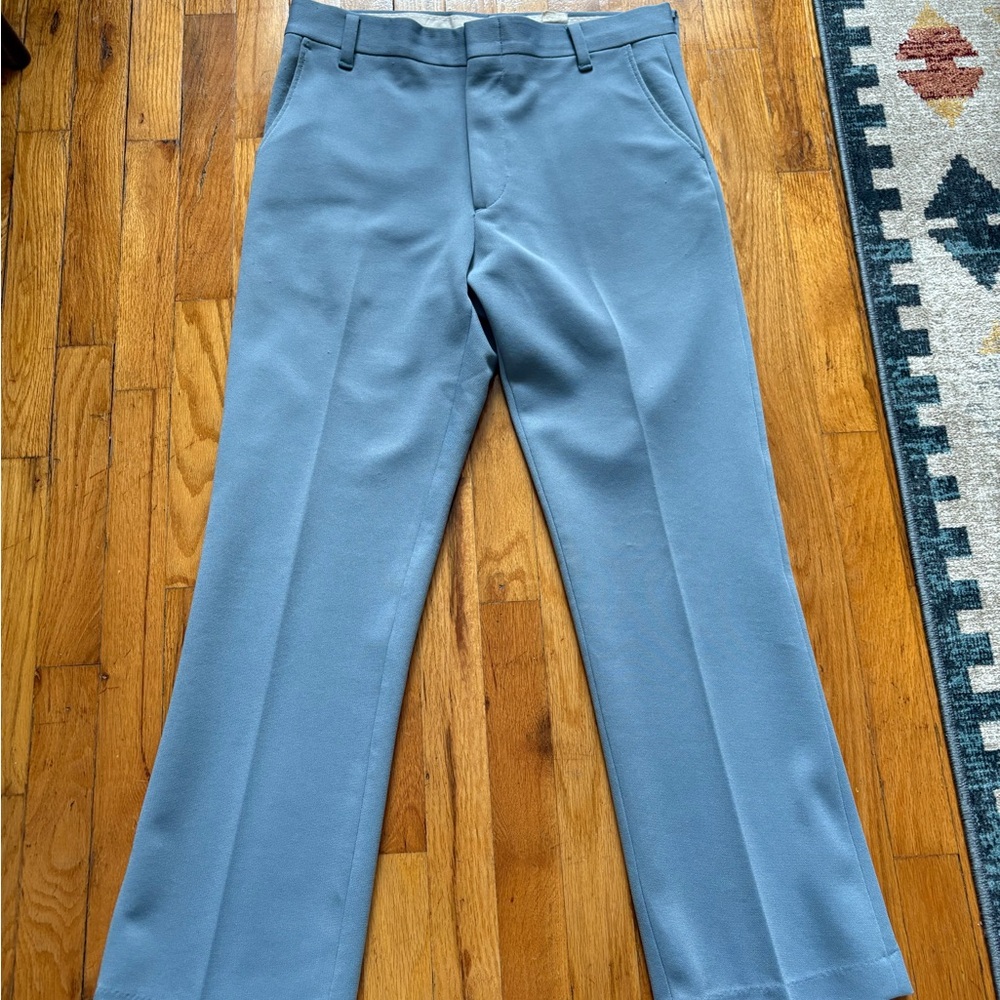 Light Blue Flared Trousers – Size 32, Retro Tailored Fit